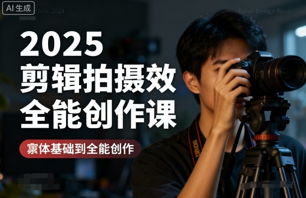 2025剪辑拍摄特效全能创作课，零基础到全能创作