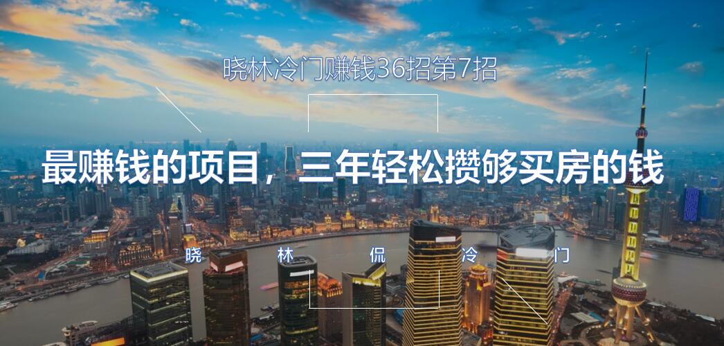 晓林冷门賺米36招第7招最賺米的项目，三年轻松攒够买房的钱【视频课程】