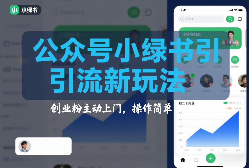 公众号小绿书引流新玩法，创业粉主动上门，操作简单