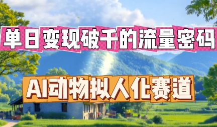 单日变现破k的流量密码，AI动物拟人化赛道
