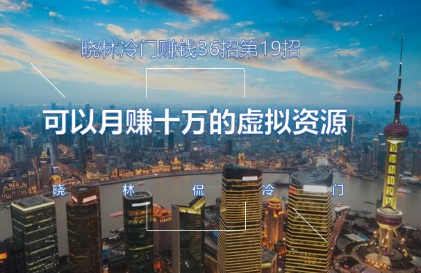 晓林冷门賺米36招第19招可以月赚十万的虚拟资源项目【视频课程】