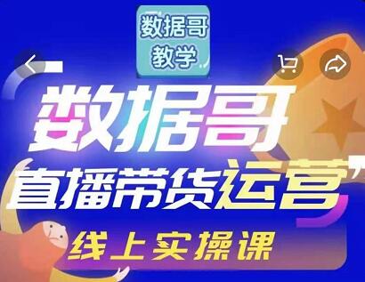 数据哥直播带货运营线上进阶课，让普通人也能靠直播賺米!