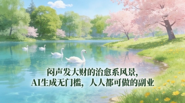 闷声发大财的治愈系风景，AI生成无门槛，人人都可做的副业