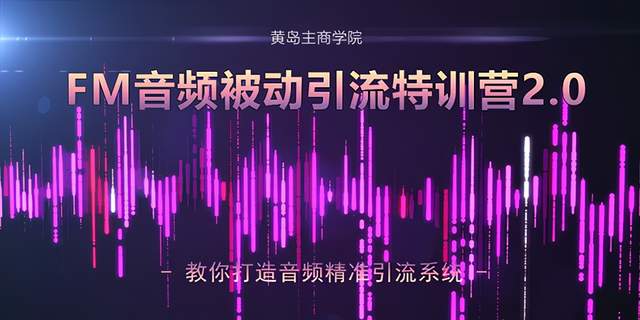 黄岛主FM音频引流特训营2.0：独家引流模式，单账号50W+播放量，轻松变现