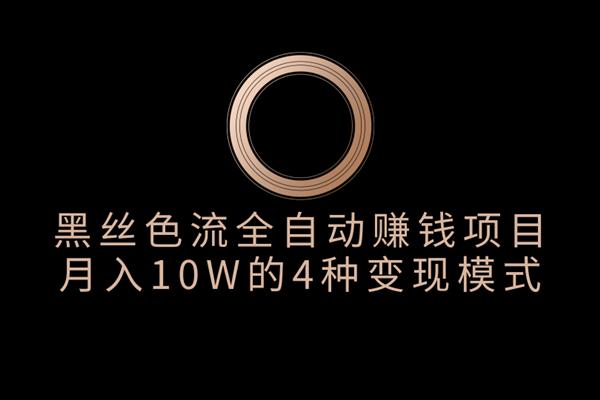 佐道副业特训营3:黑丝论坛色流全自动賺米项目，月入10W的4种变现模式