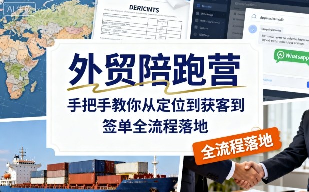 外贸陪跑营，手把手教你从定位到获客到签单全流程落地