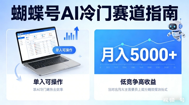 蝴蝶号AI冷门赛道，单人可操作，月入5k+【揭秘】