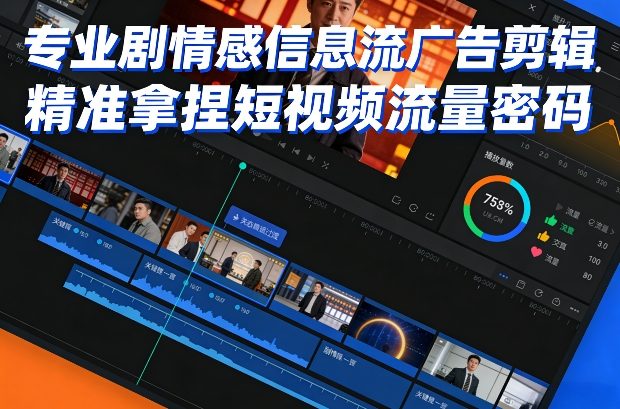 专业剧情感信息流广告剪辑，精准拿捏短视频流量密码