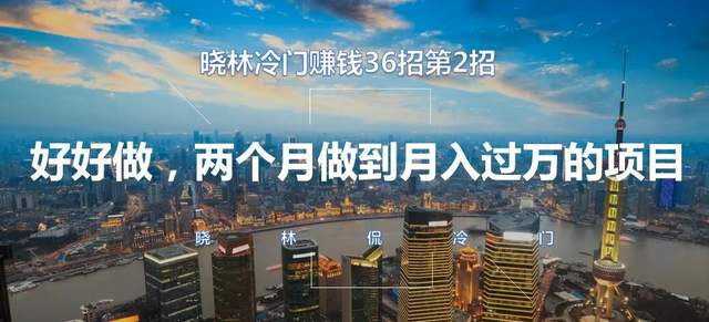 晓林冷门賺米36招第2招：好好做，两个月做到月入过万的项目【视频课程】