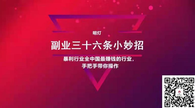 明灯副业三十六条小妙招之第16招暴利行业全中国最賺米的行业，手把手带你操作