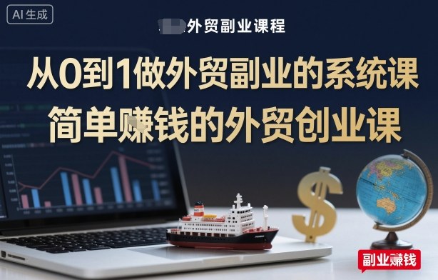 从0到1做外贸副业的系统课，简单賺米的外贸创业课