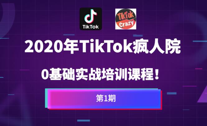 疯人院Tiktok海外版抖音零基础实战课程第1期，让你方位掌握TikTok基础运营方法