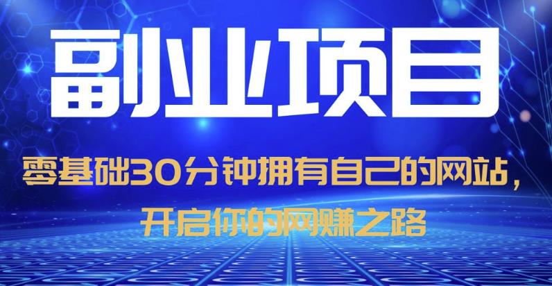 零基础30分钟拥有自己的网站，日赚1000+，开启你的网创之路（教程+源码）