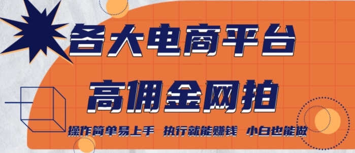 各大电商平台高佣金网拍，操作简单易上手，执行就能賺米，小白也能做