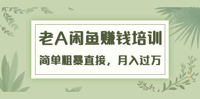 老A《闲鱼賺米培训》简单粗暴直接，月入过万真正的闲鱼战术实课（51节课）