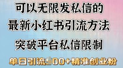最新“摆烂式”引流打法，小红书私信引流，单天引流100+