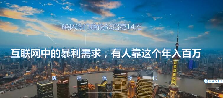 晓林冷门賺米36招第14招互联网中的暴利需求，有人靠这个年入百万【视频课程】