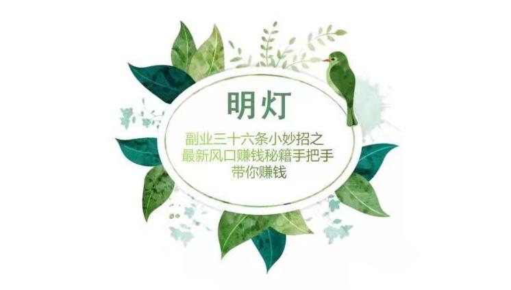 明灯副业三十六条小妙招之最新风口賺米秘籍手把手带你賺米