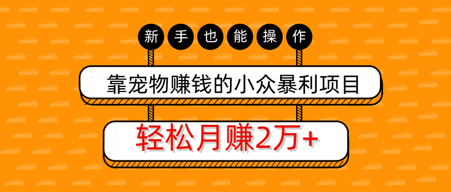 三疯拆手狂赚第25计：靠宠物賺米的小众暴利项目，新手也能操作，轻松月赚20000+