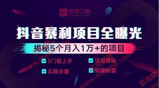 抖音暴利项目全曝光:揭秘5个月入1万+的项目（完结）