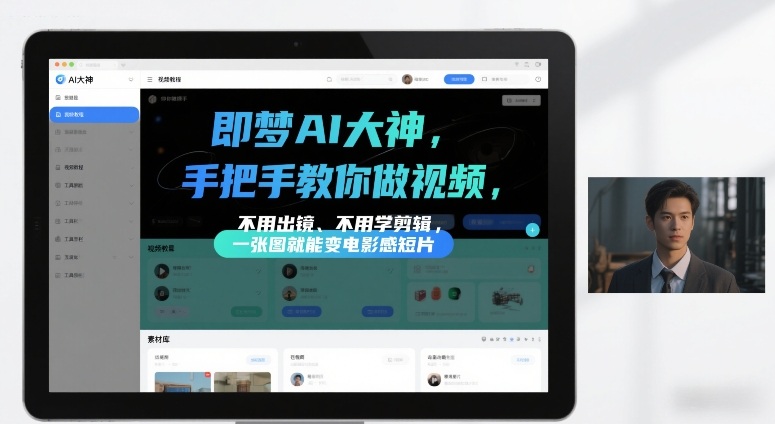 即梦AI大神手把手教你做视频，不用出镜、不用学剪辑，一张图就能变电影感短片
