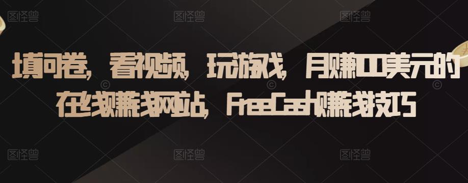 填问卷，看视频，玩游戏，月赚100美元的在线賺米网站，FreeCash賺米技巧