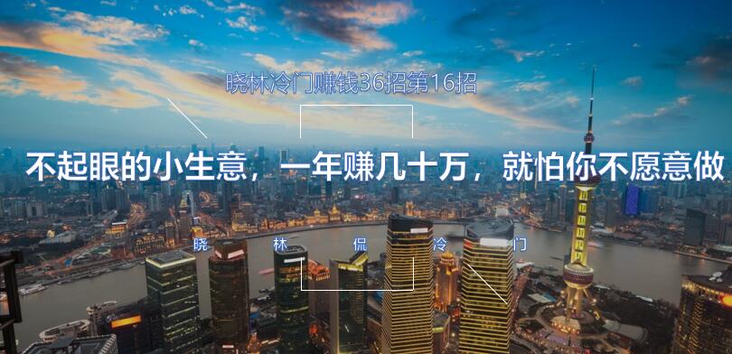 晓林冷门賺米36招第16招不起眼的小生意，一年赚几十万，就怕你不愿意做【视频课程】