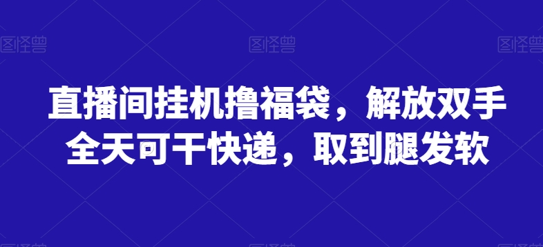 直播间挂JI撸福袋，解放双手全天可干快递，取到腿发软
