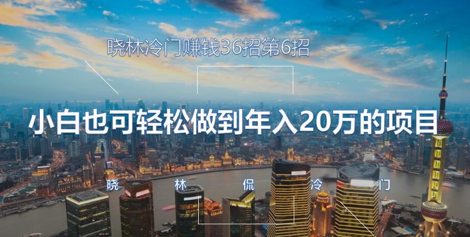 晓林冷门賺米36招第6招小白也可轻松做到年入20万的项目【视频课程】