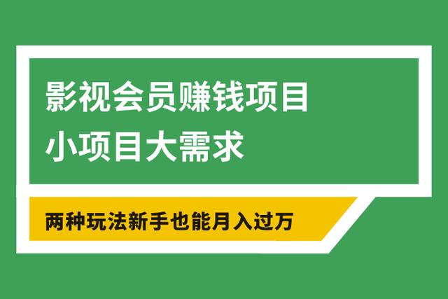 佐道超车暴富系列课9：影视会员賺米项目，小项目大需求，两种玩法新手也能月入过万