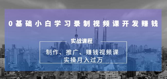 实操月入过万的网课制作、推广、賺米，0基础学习录制视频课賺米