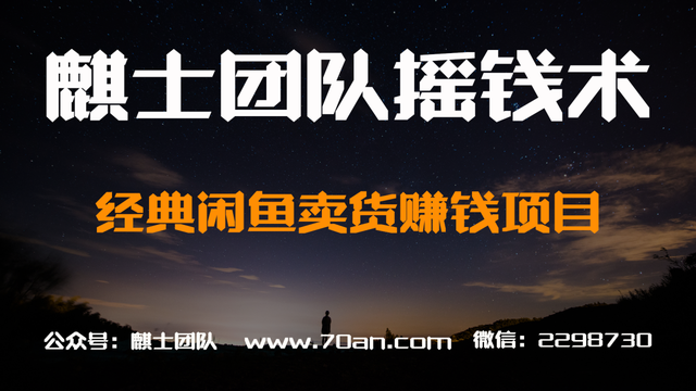 麒士团队摇钱术06：经典闲鱼卖货賺米项目【视频课程】