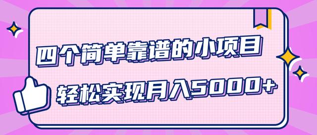 小白实实在在賺米项目，四个简单靠谱的小项目-轻松实现月入5000+【视频教程】