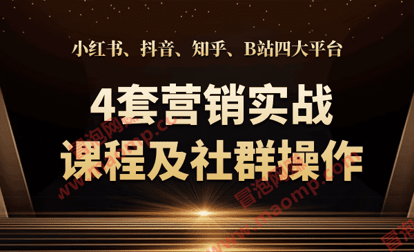 小红书、抖音、知乎、B站四大平台营销实战课程及社群操作