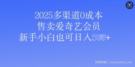2025多渠道0成本售卖爱奇艺会员，新手小白也可日入多张
