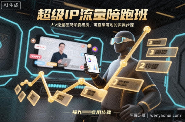 超级IP流量陪跑班，大V流量密码倾囊相授，可直接落地的实操步骤