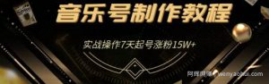 蓝深抖音超级干货-音乐号制作教程，实战操作7天起号涨粉15W+（全套课程）无水印