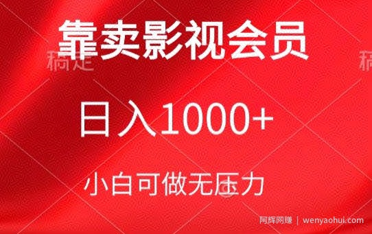靠卖影视会员，日入1000+，落地保姆级教程，新手可学【揭秘】