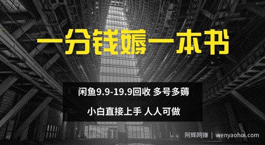 一分钱薅一本书 闲鱼9.9-19.9回收 多号多薅 小白直接上手