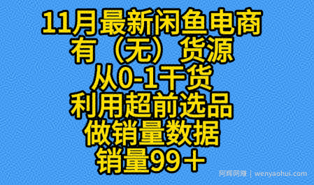 K总部落《11月最新闲鱼有无货源从0-1干货版打造销量店铺数据》