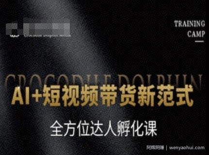 AI+短视频带货新范式，全方位达人孵化课