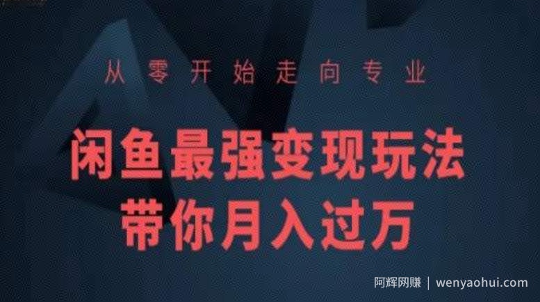 从零开始走向专业，闲鱼最强变现玩法带你月入过万