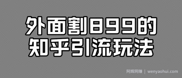 外面收费899的知乎引流新玩法，文章爆了的话，一天引流200+，不是问题