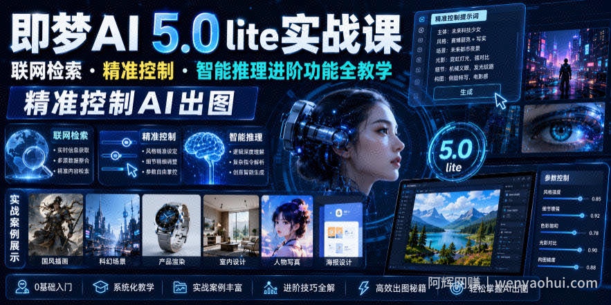 即梦AI 5.0 lite实战课，联网检索・精准控制・智能推理进阶功能全教学，精准控制AI出图