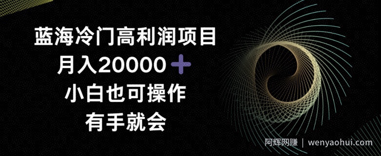 蓝海冷门高利润项目月入2000，小白也可操作有手就会
