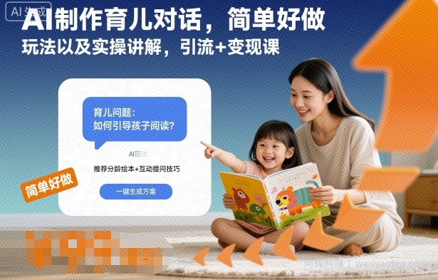 AI制作育儿对话，简单好做，玩法以及实操讲解，引流+变现课