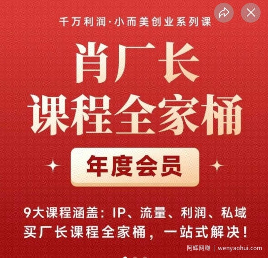 肖厂长课程全家桶,9大课程涵盖:IP、流量、利润、私域、买厂长课程全家桶,一站式解决!
