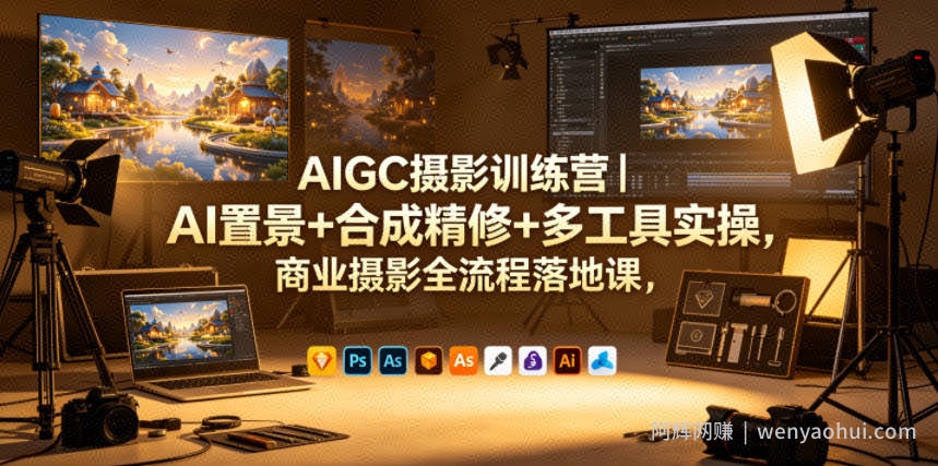 AIGC摄影训练营｜AI置景+合成精修+多工具实操，商业摄影全流程落地课