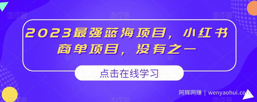 2023最强蓝海项目，小红书商单项目，没有之一【揭秘】