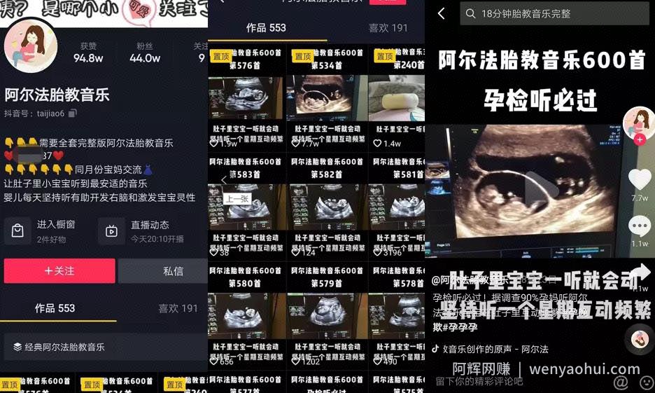 如何在抖音运营胎教账号日入上千（蓝海项目）
